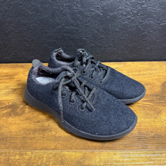 Allbirds Wool Runner Wr1 Nv1 Black Merino Wool Athletic Sneakers Womens Size 7
